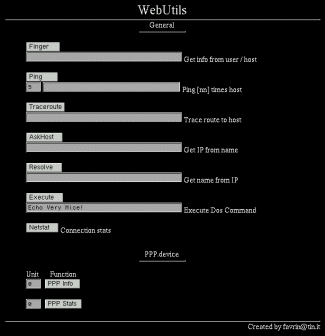 WebUtils user interface