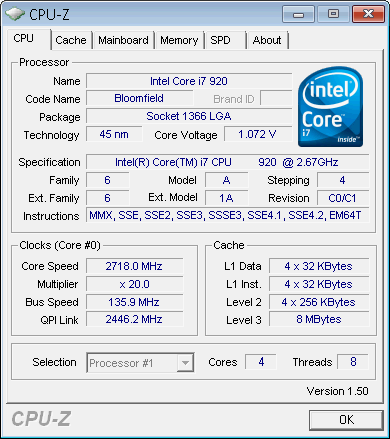 CPU-Z report, turbo mode